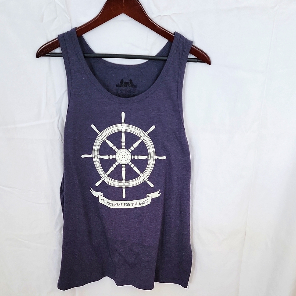 Nautical Graphic Tank Top in Purple